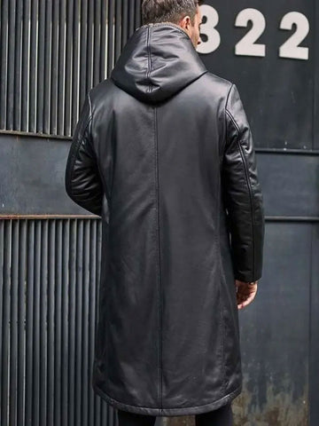 • leather coat pocket detail winter jacket
