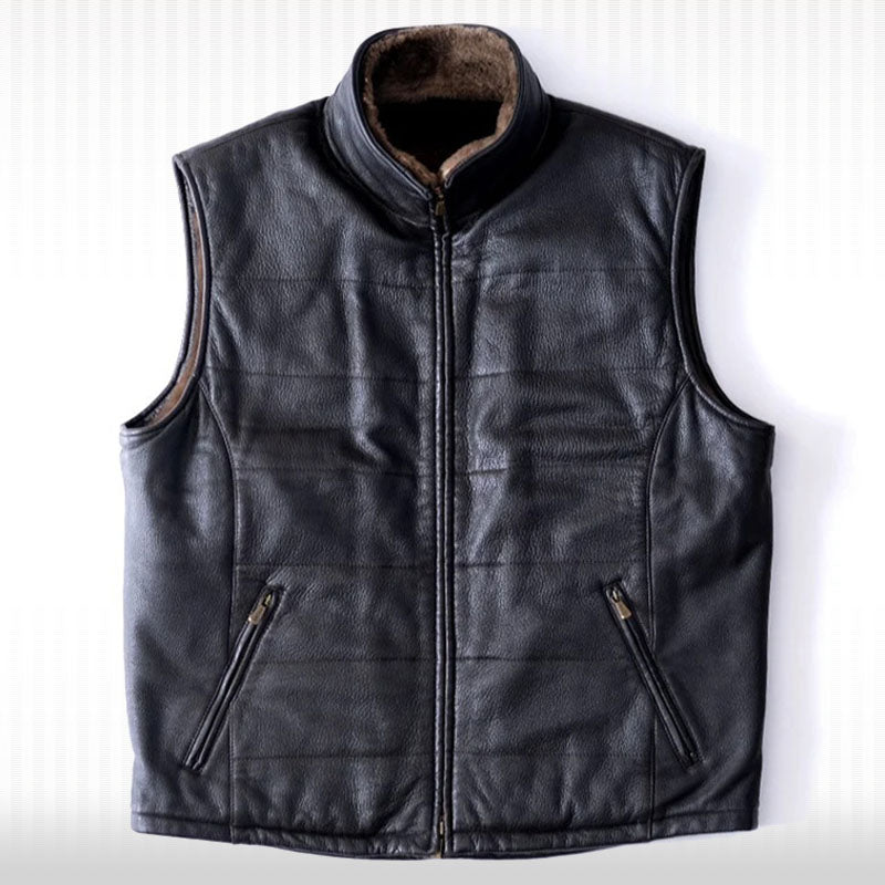 Men's Shearling Sheepskin Vest - AMSEL LEATHERS