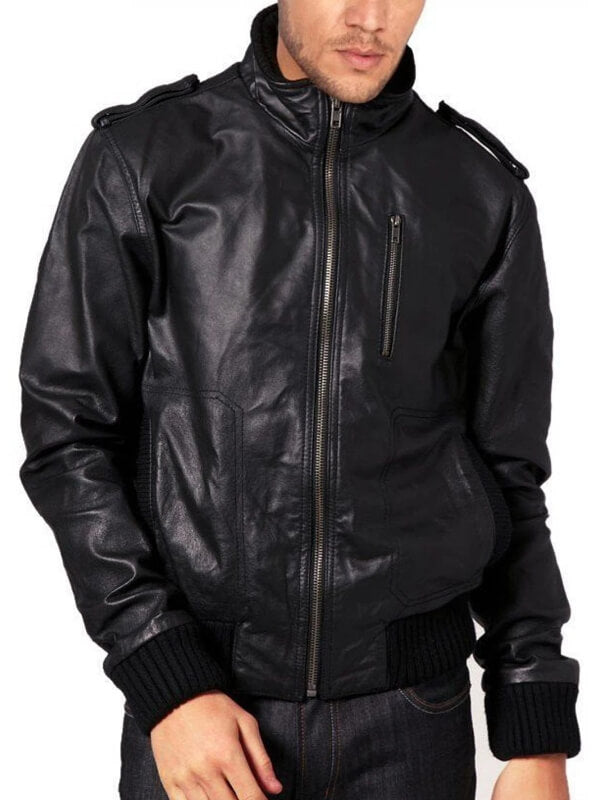 Soft Sheepskin Front Zipped Bomber Jacket for Men's Fashion - AMSEL LEATHERS