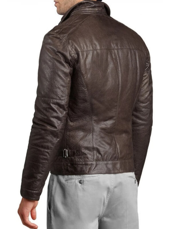 Soft Stylish Men's Genuine Lambskin Dark Brown Leather Jacket - AMSEL LEATHERS