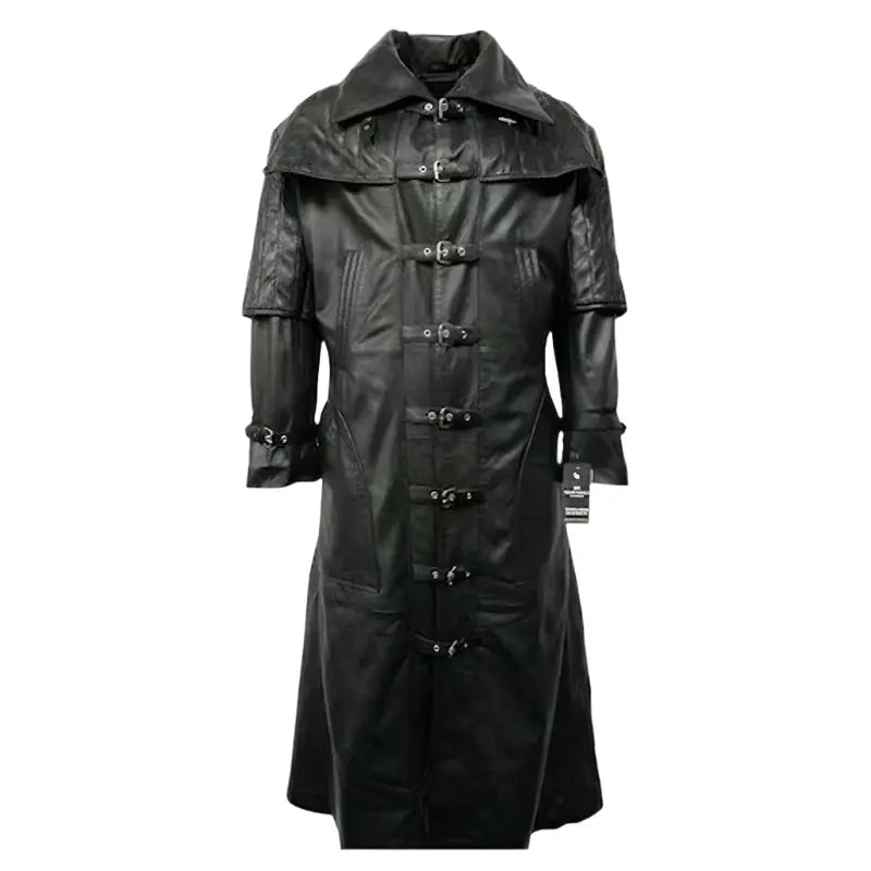 Steampunk Leather Trench Duster Coat – Vampire Matrix Style Amsel Leathers