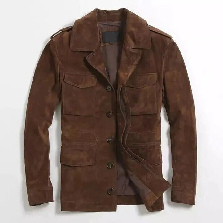 Men’s Classic Suede Blazer Jacket - Genuine Leather Luxury Coat - AMSEL LEATHERS