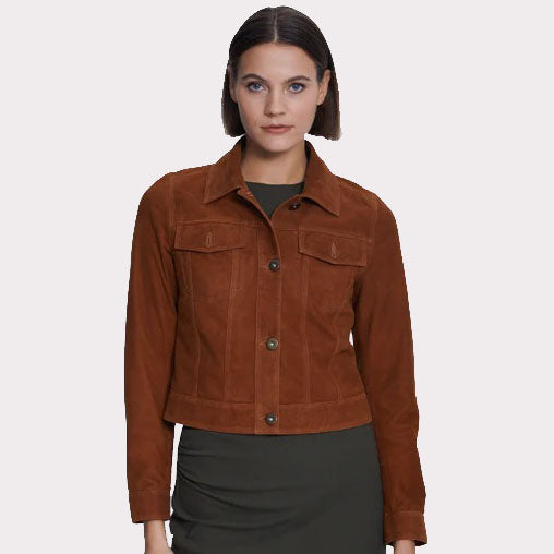 Tan Women's Authentic Western Suede Jacket - AMSEL LEATHERS