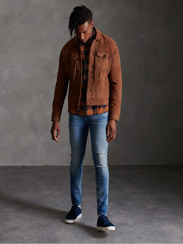 men's brown leather shirt alaric styling view