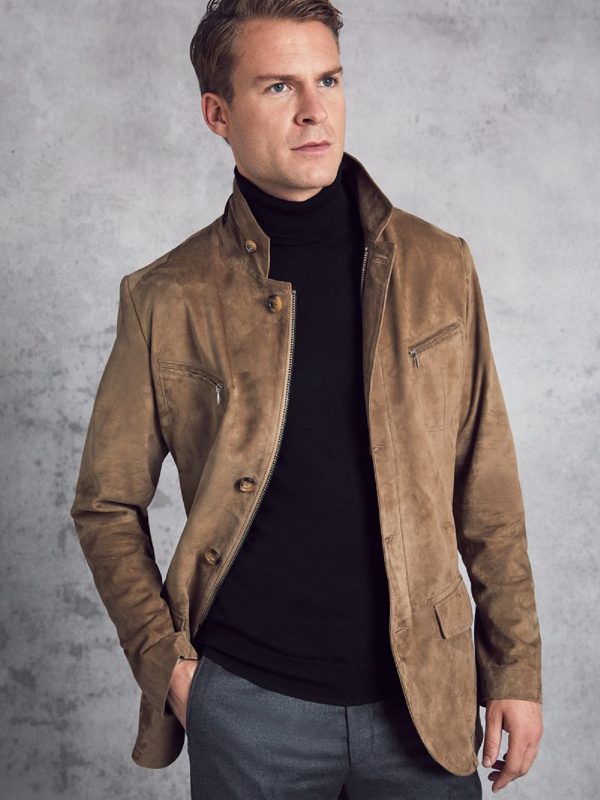 • brown suede jacket side angle
