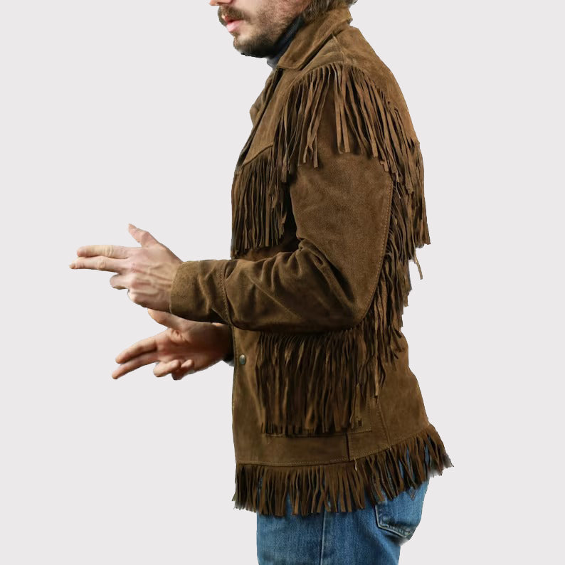 Western Style Men's Suede Leather Jacket - AMSEL LEATHERS