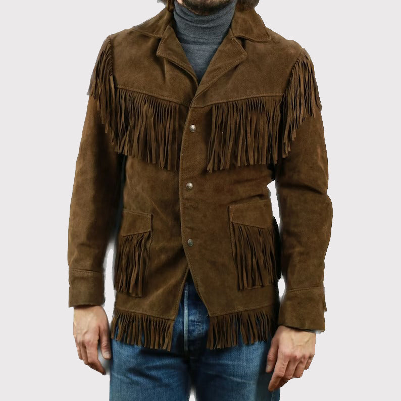 Western Style Men's Suede Leather Jacket - AMSEL LEATHERS