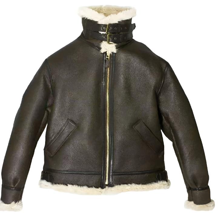 Women Brown Aviator Fur Shearling Leather Jacket - AMSEL LEATHERS