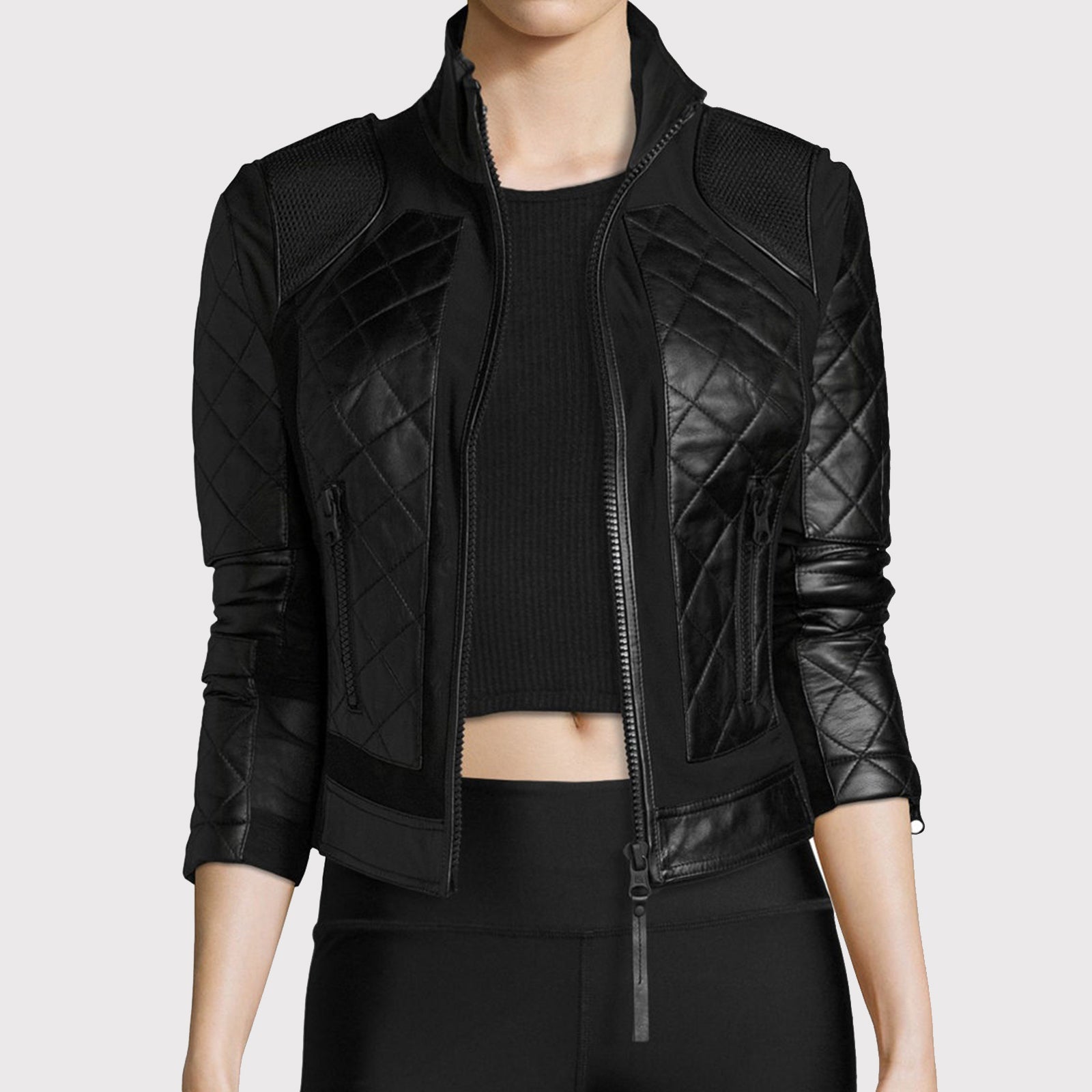 Women Stylish PU Bomber Leather Jacket - AMSEL LEATHERS