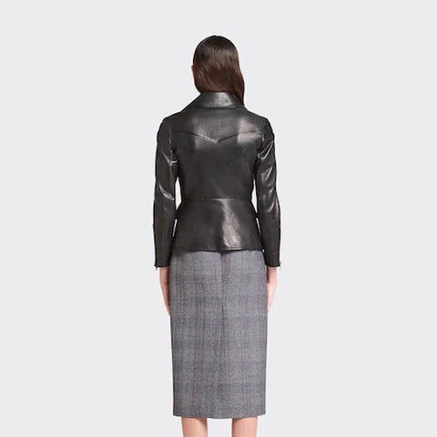 women's biker leather jacket