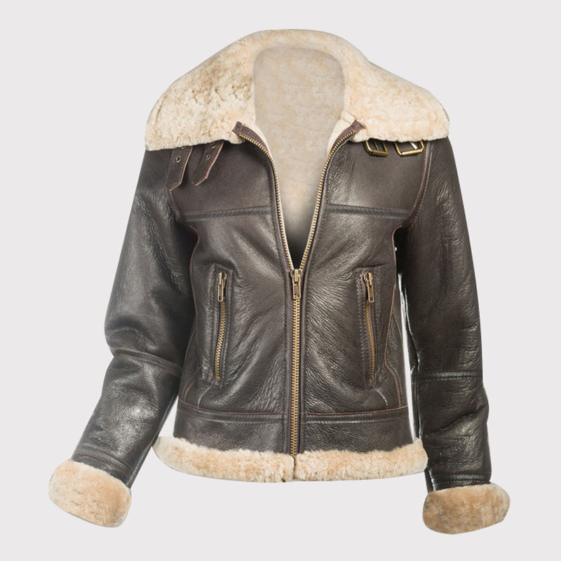 Women's B3 Bomber Sheepskin Jacket - AMSEL LEATHERS