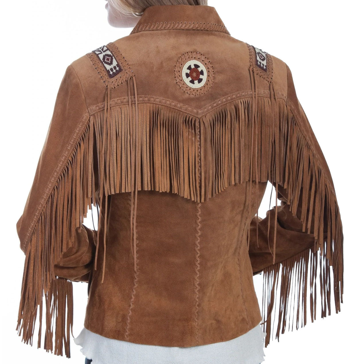 Women's Bourbon Boar Suede Laced Jacket - AMSEL LEATHERS