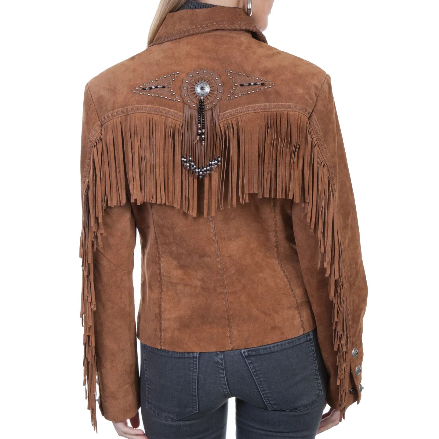 Women's Cinnamon Boar Suede Jacket - AMSEL LEATHERS