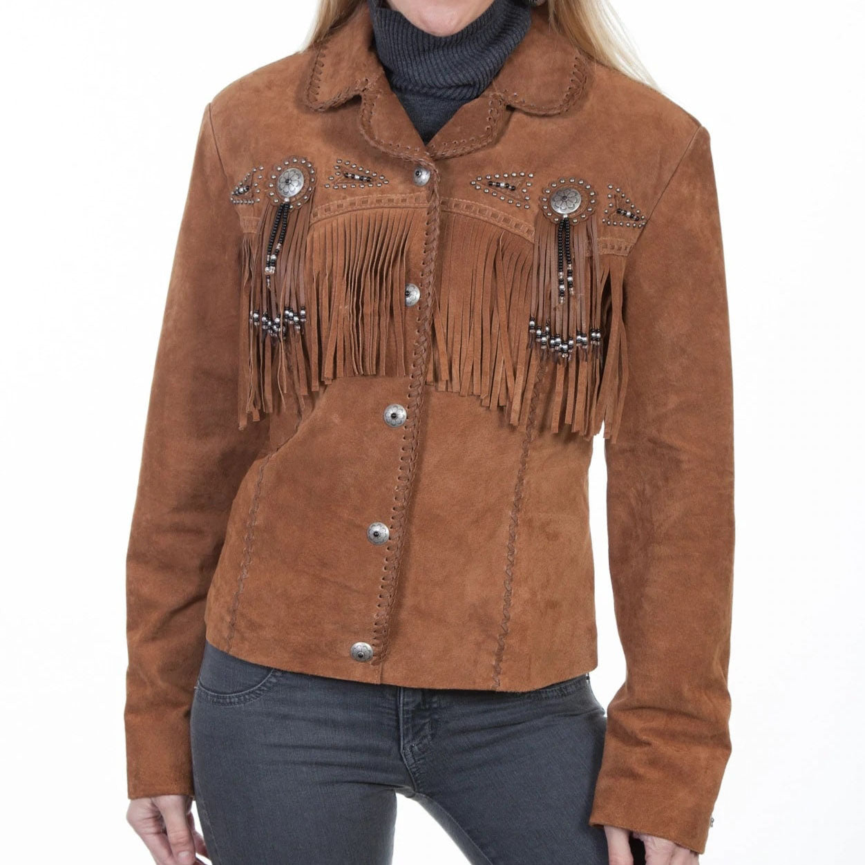 Women's Cinnamon Boar Suede Jacket - AMSEL LEATHERS