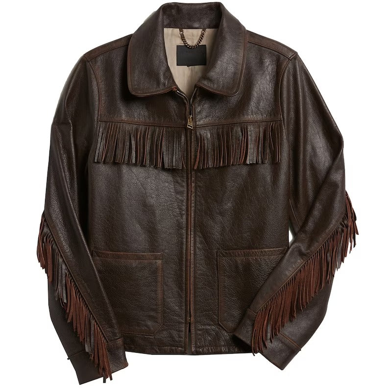 Women's Fringe Leather Jacket - AMSEL LEATHERS