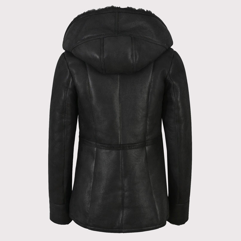 Women's Grey Shearling B3 Flying Sheepskin Jacket - AMSEL LEATHERS