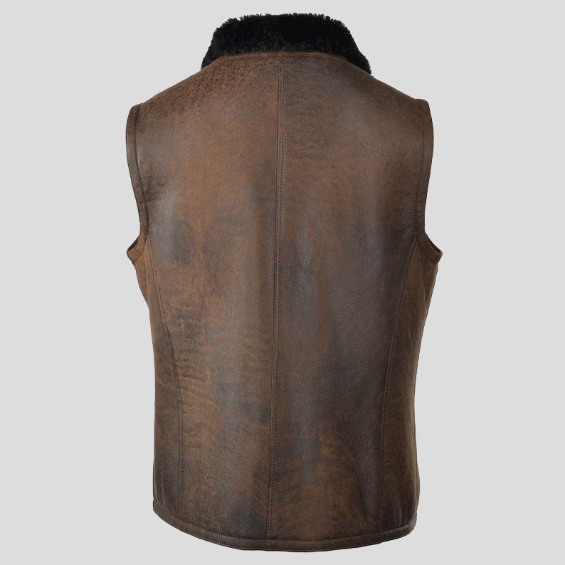 Women's Shearling Leather Vest - AMSEL LEATHERS