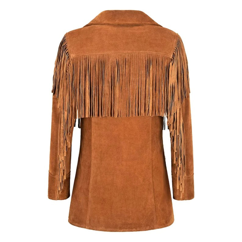 Women's Western Fringes Leather Jacket - AMSEL LEATHERS